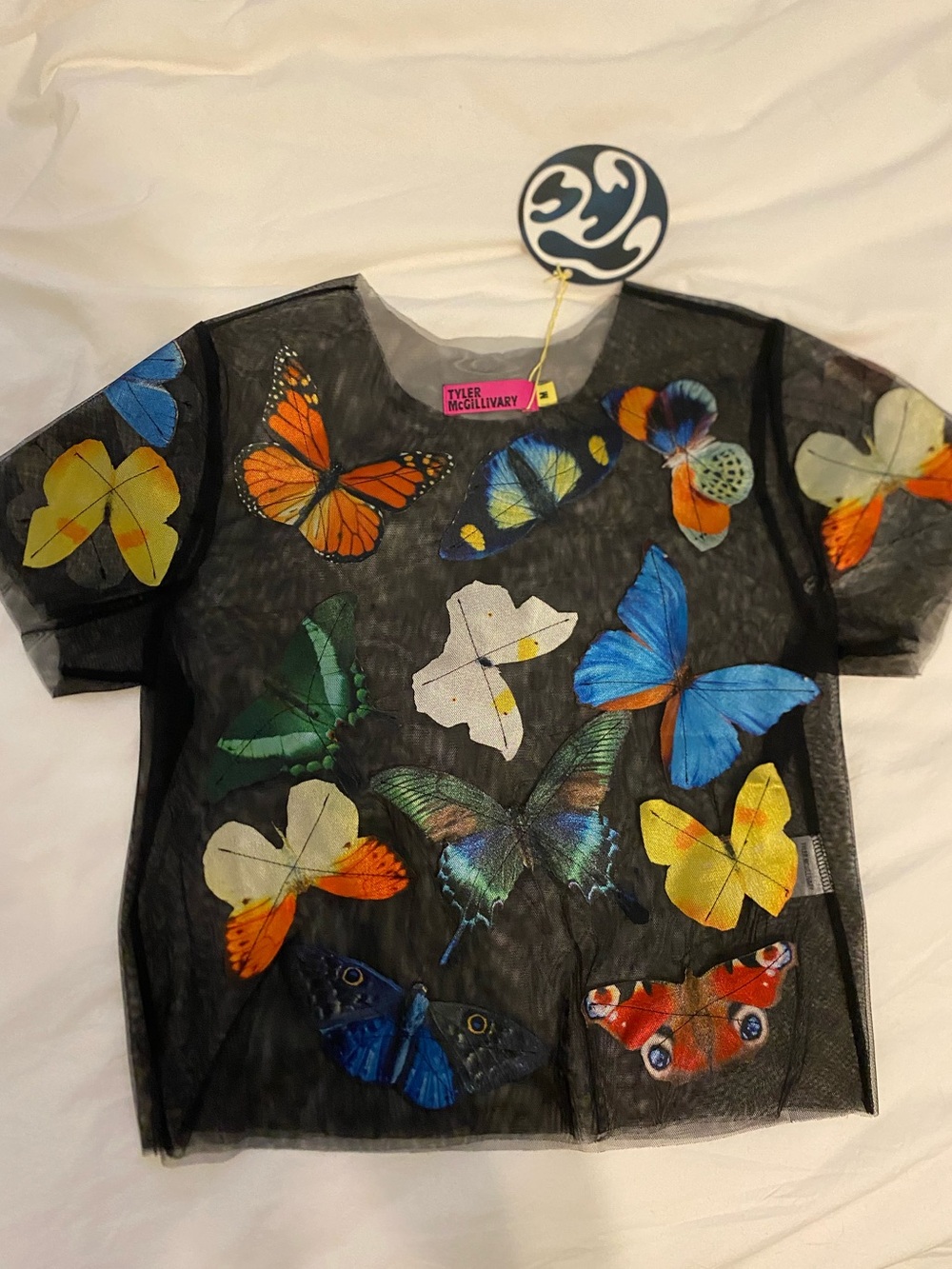 Tyler McGillivary Black Mesh Butterfly T-Shirt Size Medium